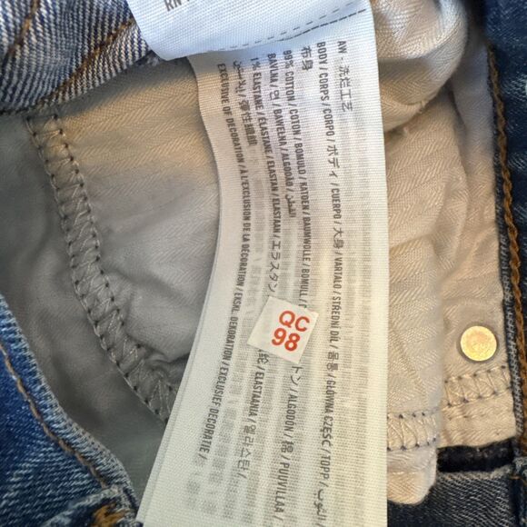 Abercrombie & Fitch Jeans 25/0L Blue Ankle Straight Ultra High Rise Raw Hem NWOT - Picture 10 of 16